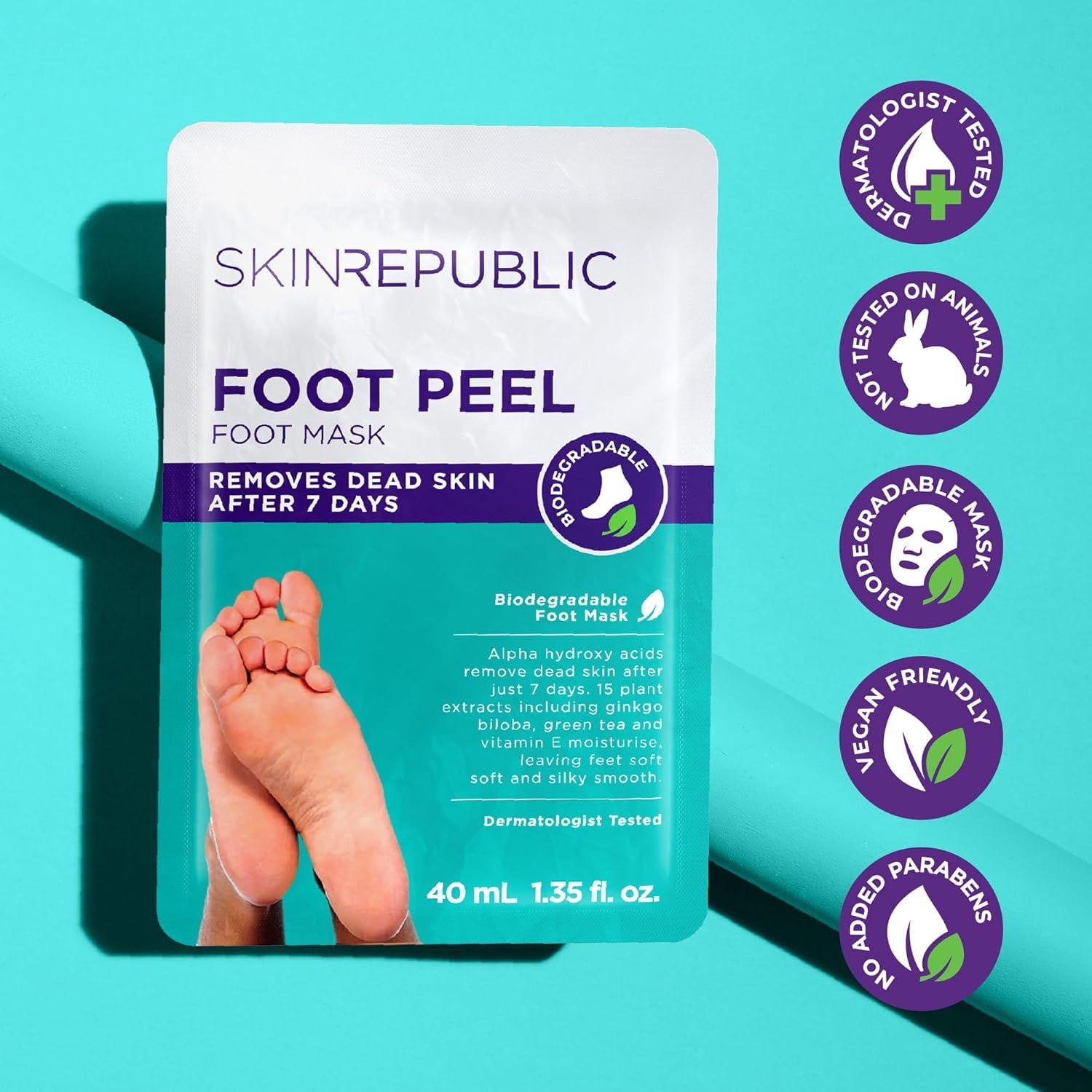 Mascarilla Exfoliante para Pies Skin Republic - 1 Par