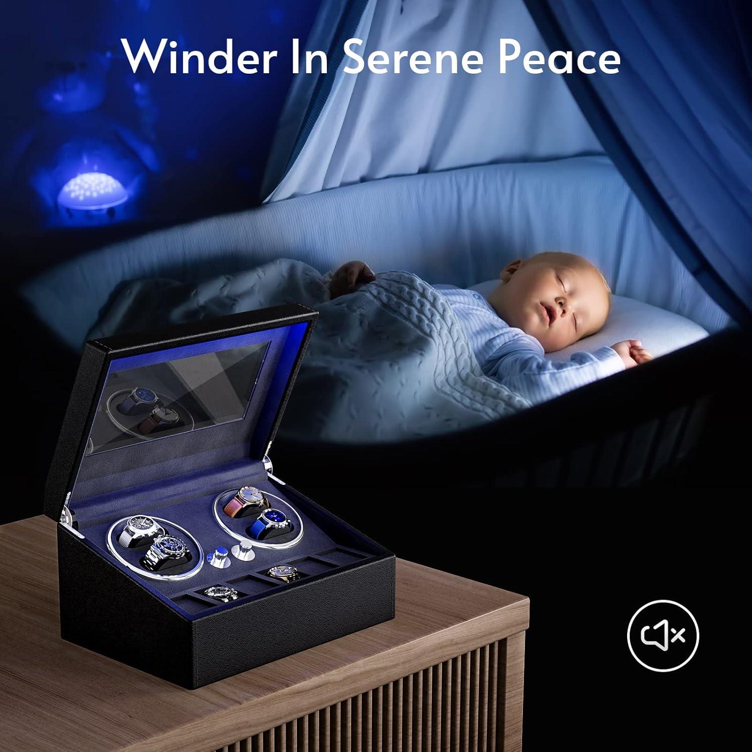 Enrollador de Relojes Automáticos iFregga con Luz Azul, 4 Modos