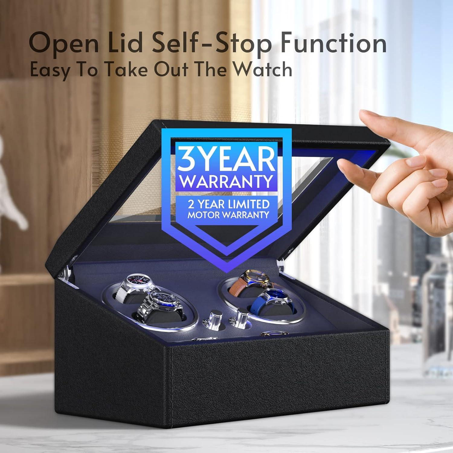 Enrollador de Relojes Automáticos iFregga con Luz Azul, 4 Modos