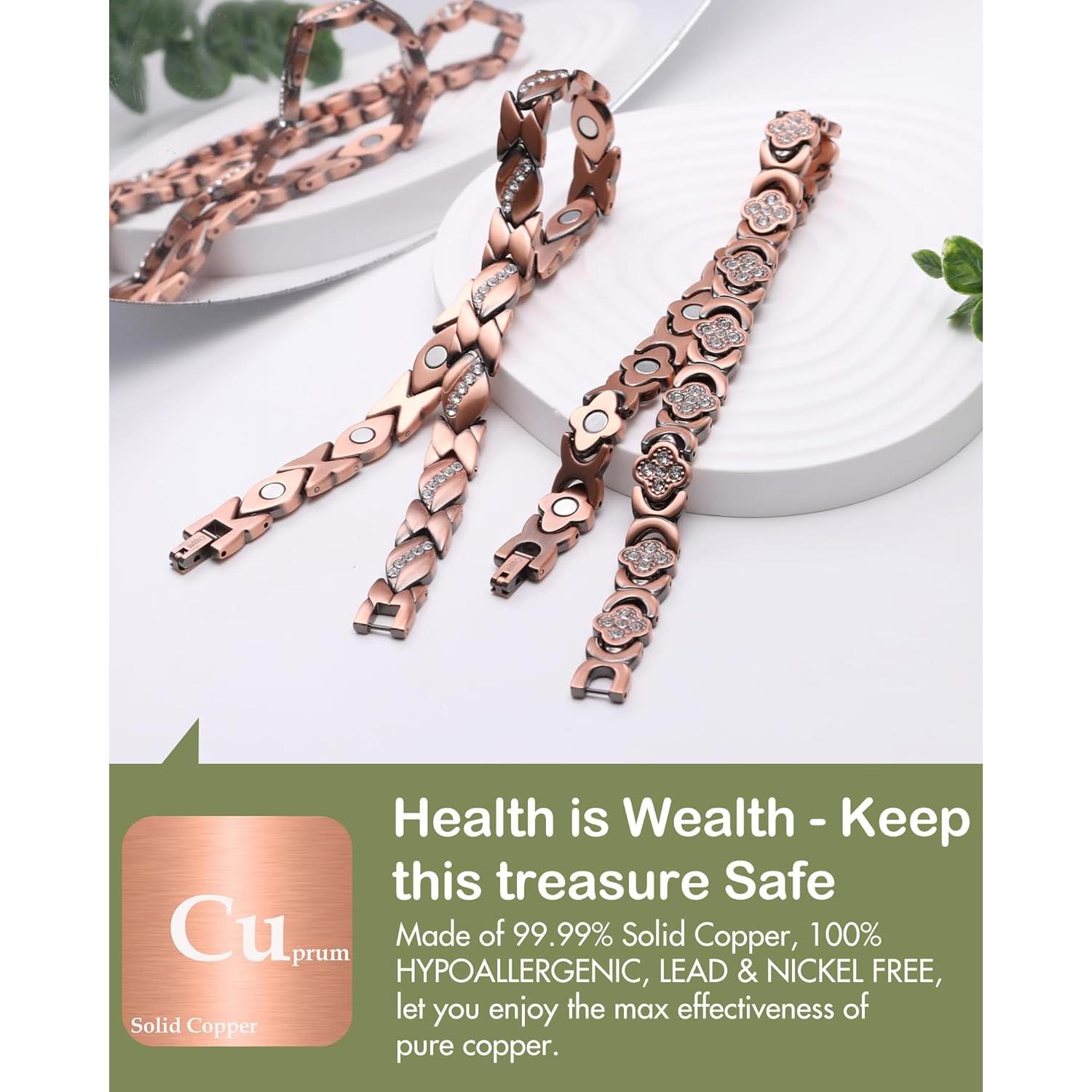 Pulsera de Tobillo de Cobre Puro Feraco con Imanes 3800 Gauss