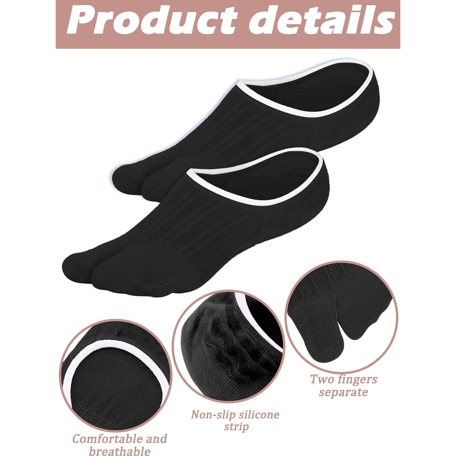 Geyoga 6 Pares Calcetines Tabi de Algodón para Mujeres