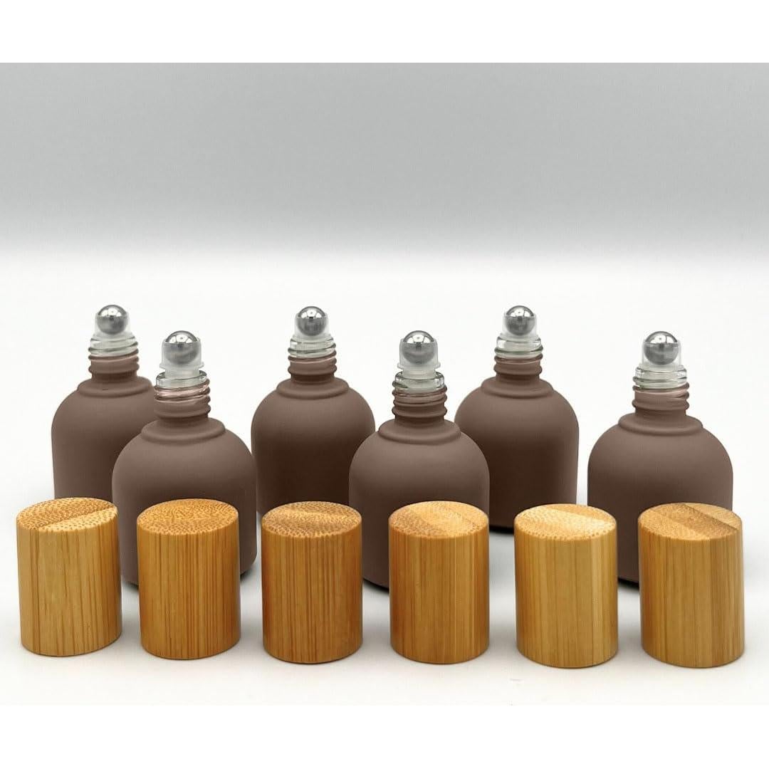 Botellas de Rodillo de Vidrio NatuRoller 10ml con Tapa de Bambú