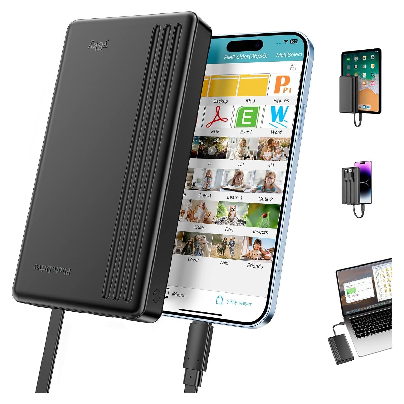 Disco Duro Externo ySky 2TB para iPhone, iPad y PC