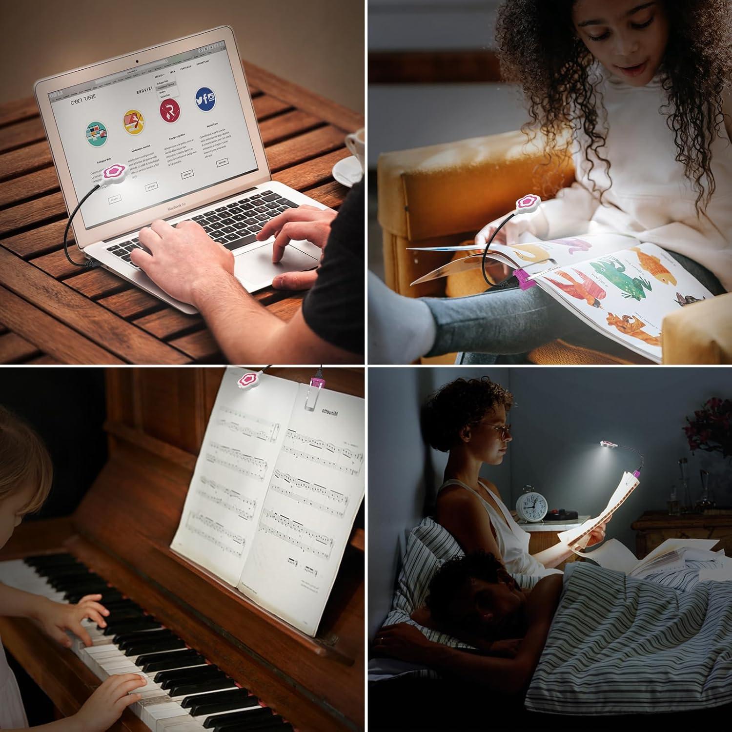 Luz de Lectura LED HONGUT H501B-2 Flexible USB y Batería