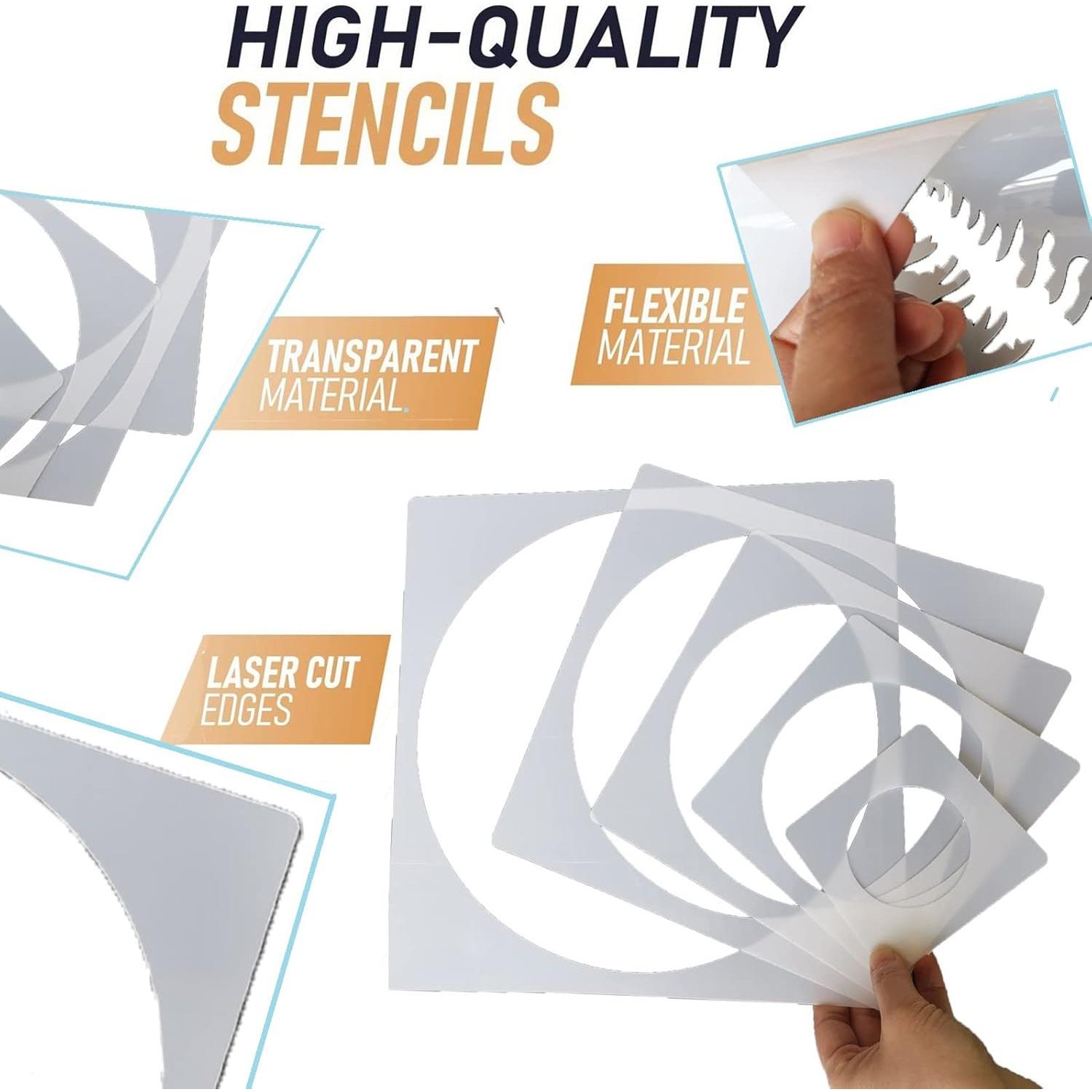 5 Plantillas de Pintura Reutilizables Cyy.lcm 10 a 30 cm