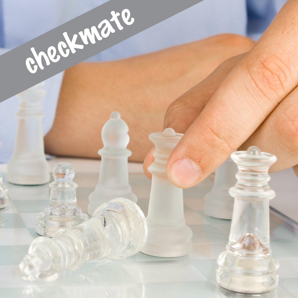 Juego de Ajedrez de Vidrio Gamie 25.4 cm - 32 Piezas Elegantes