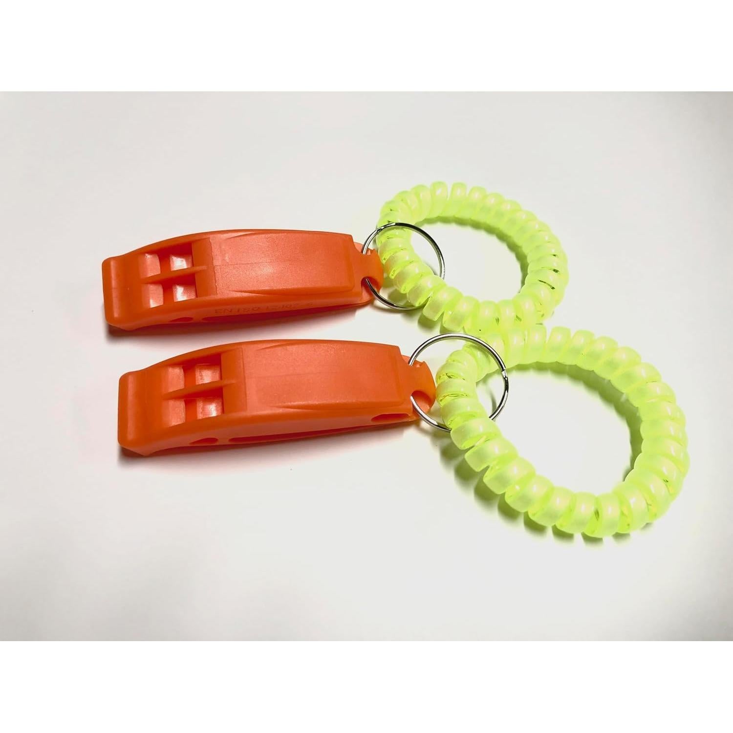 Silbato de Emergencia Doble Tubo 2LL4HM Naranja 2 Paquetes