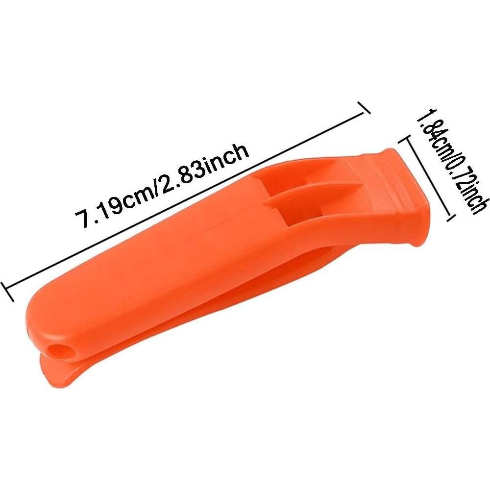 Silbato de Emergencia Doble Tubo 2LL4HM Naranja 2 Paquetes