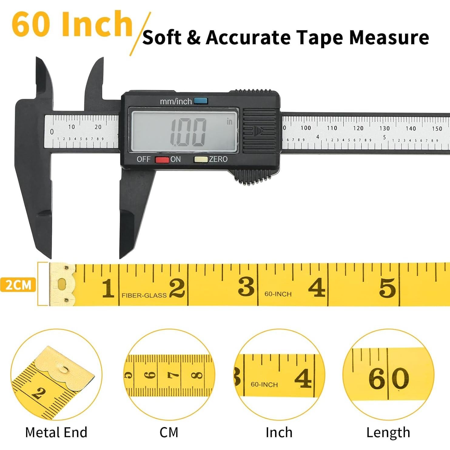 6 Paquetes Cinta Métrica Corporal Dombbfye 150 CM Multicolor