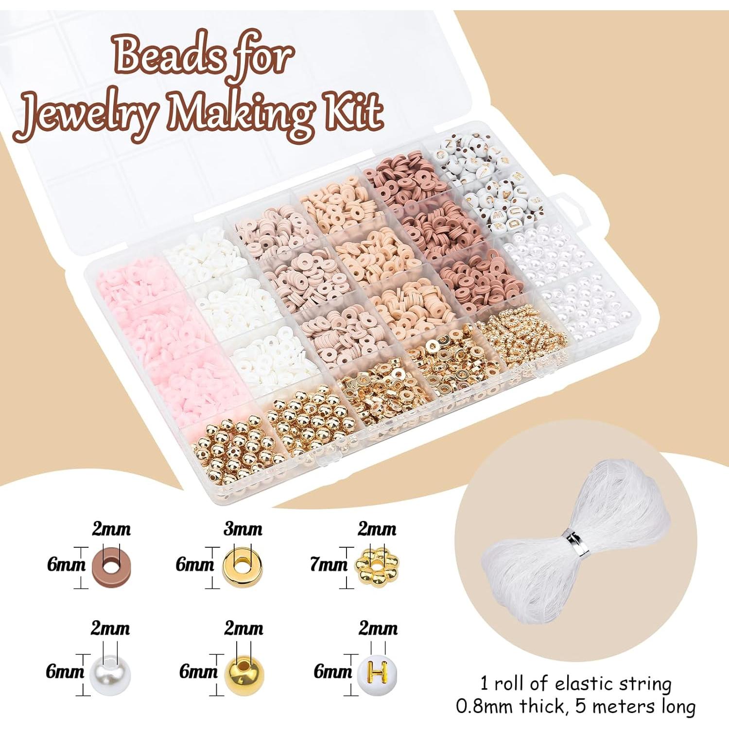 Kit de Pulsera de Perlas de Arcilla LUDUKOO 2370 Piezas DIY