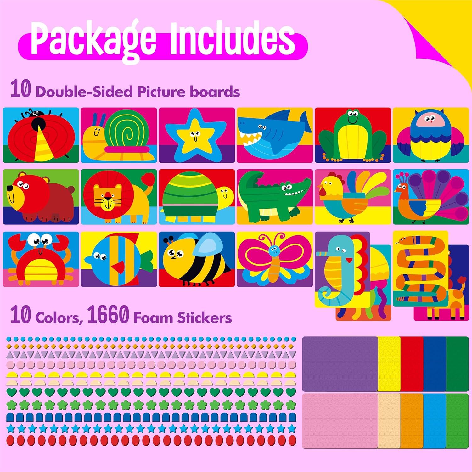 Kit de Manualidades con Stickers de Espuma SpriteGru 1660 Piezas