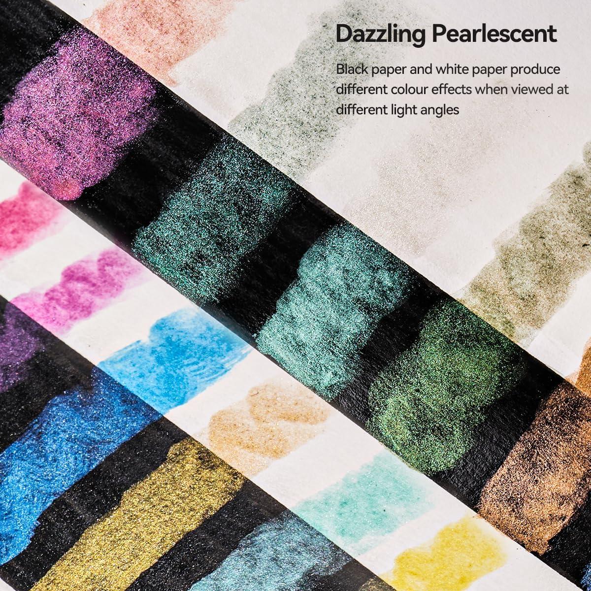 Juego de Pintura Acuarela LIGHTWISH 18 Colores Metálicos y Camaleón