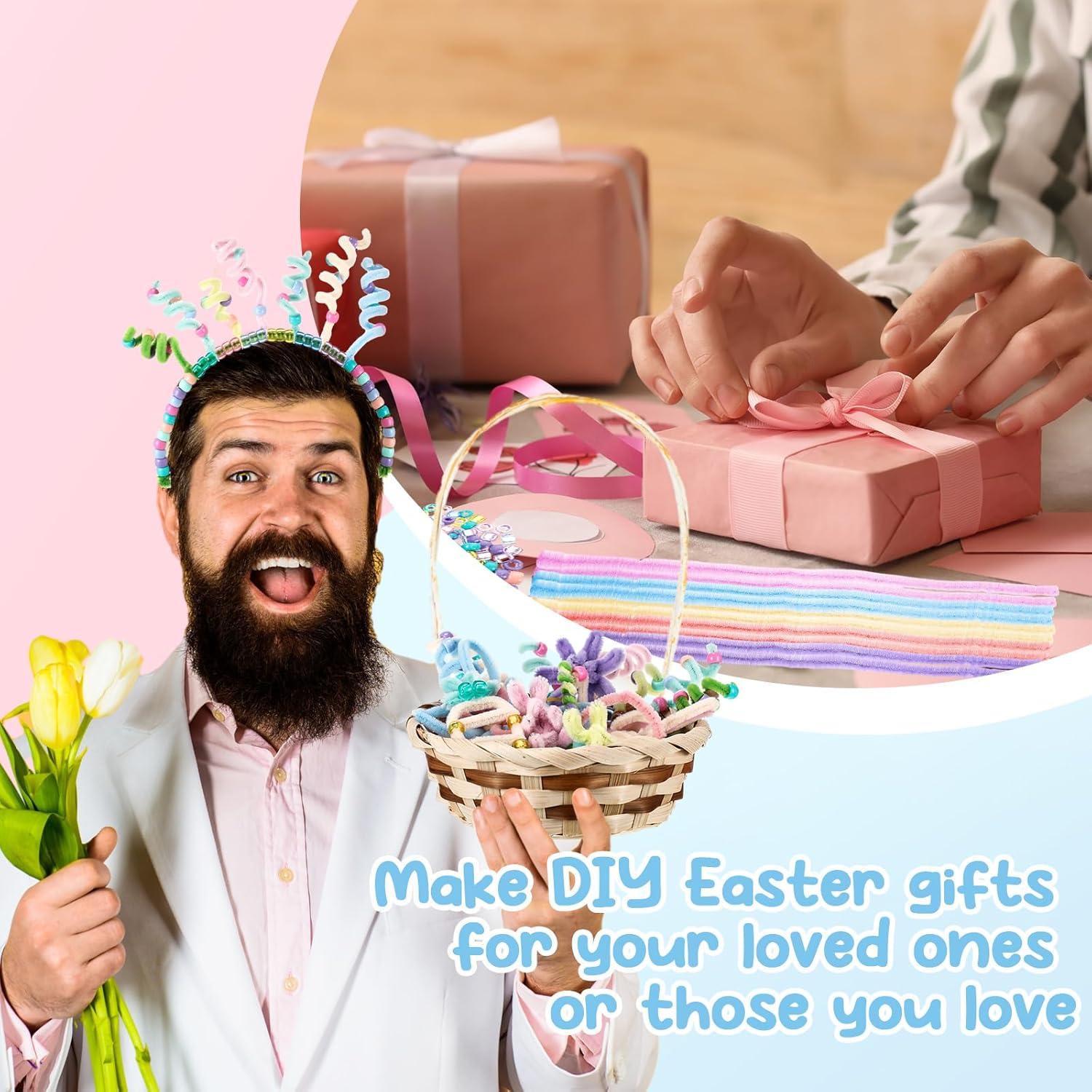 Set de 1200 Perlas de Pony Color Pastel y 120 Limpiapipas Daifunli