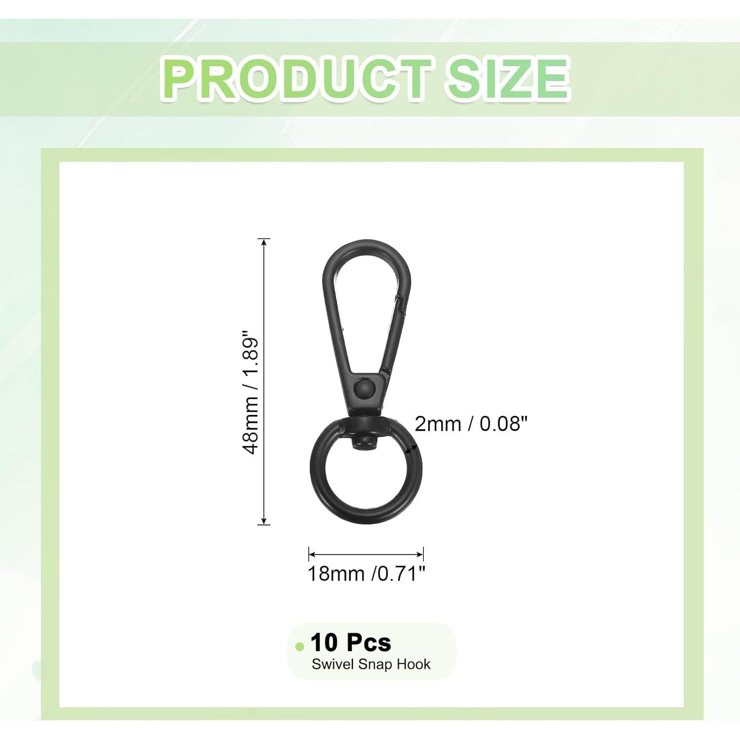 Ganchos de Disparo Giratorios uxcell 10Pcs Aleación Zinc Negro