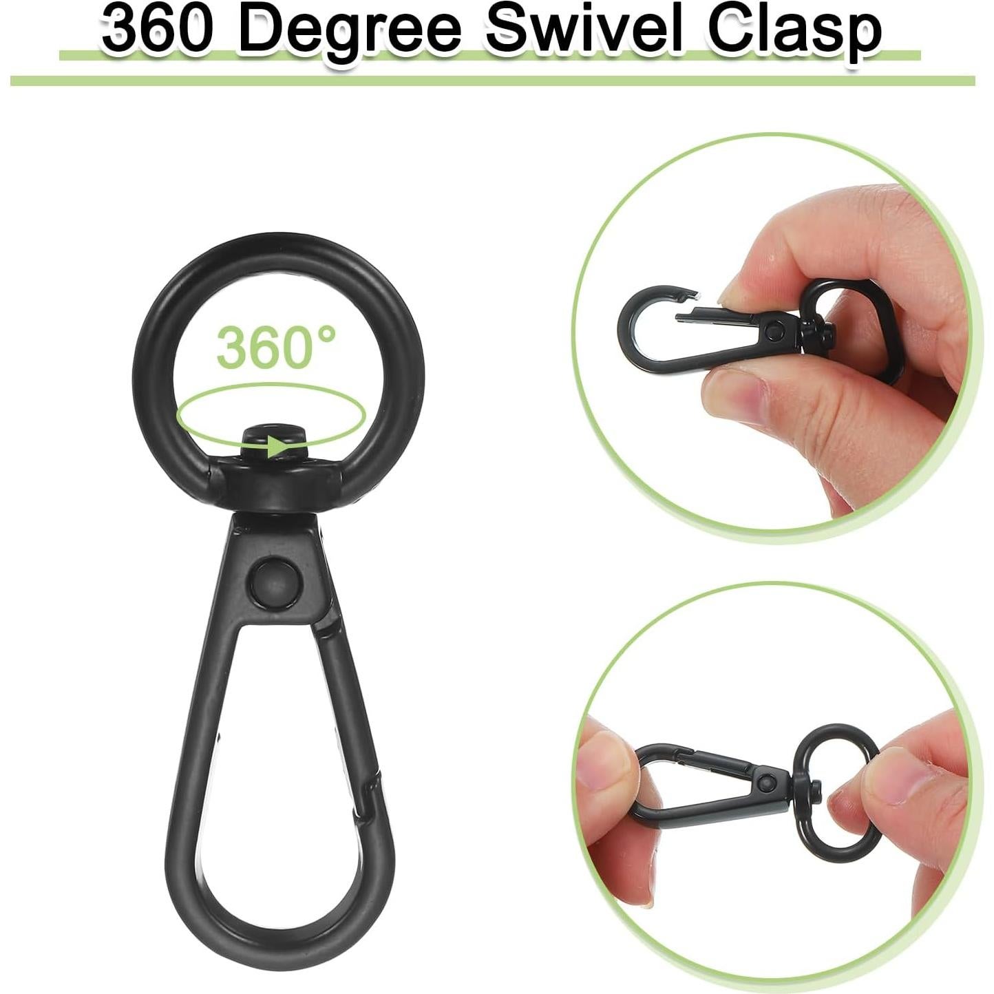 Ganchos de Disparo Giratorios uxcell 10Pcs Aleación Zinc Negro