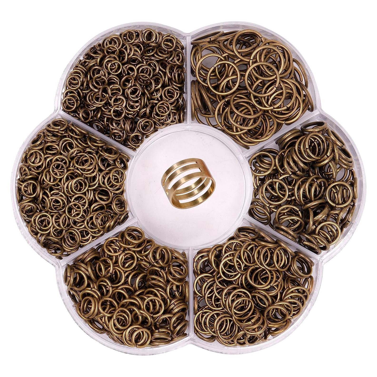 YAKA 1600 Anillas Abiertas de Joyería 5-10mm Bronce Antiguo