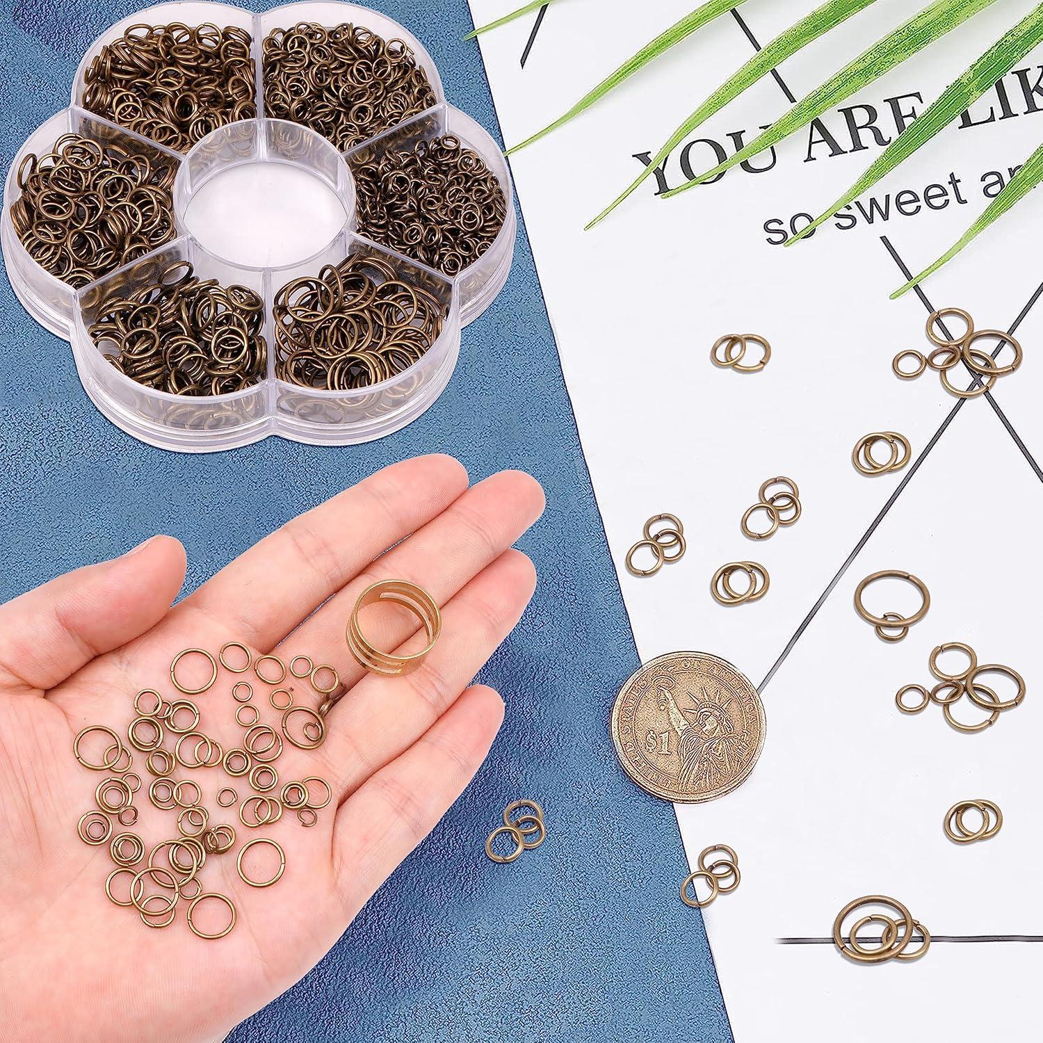 YAKA 1600 Anillas Abiertas de Joyería 5-10mm Bronce Antiguo