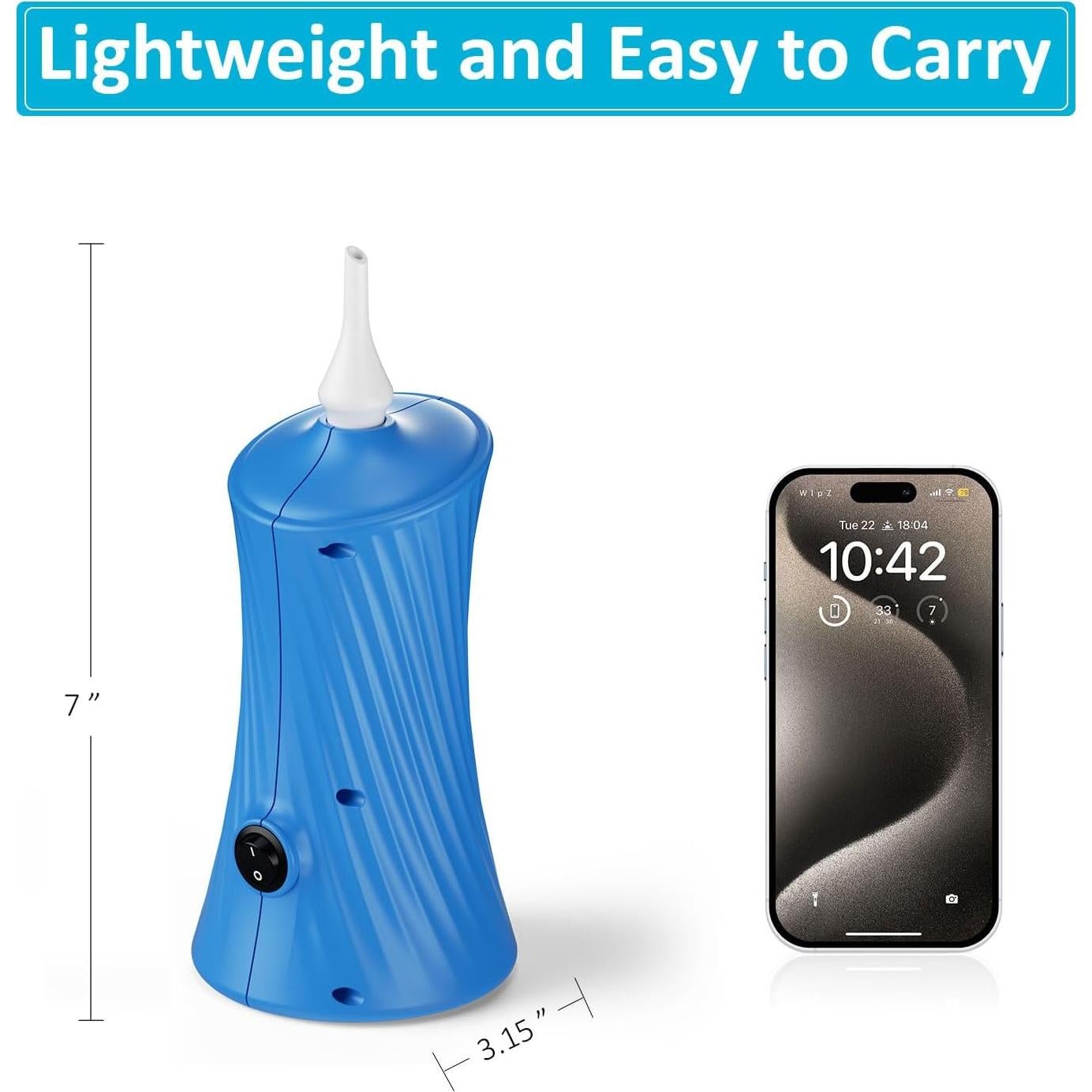 Bomba de aire eléctrica Fikowo para globos portátil 30W