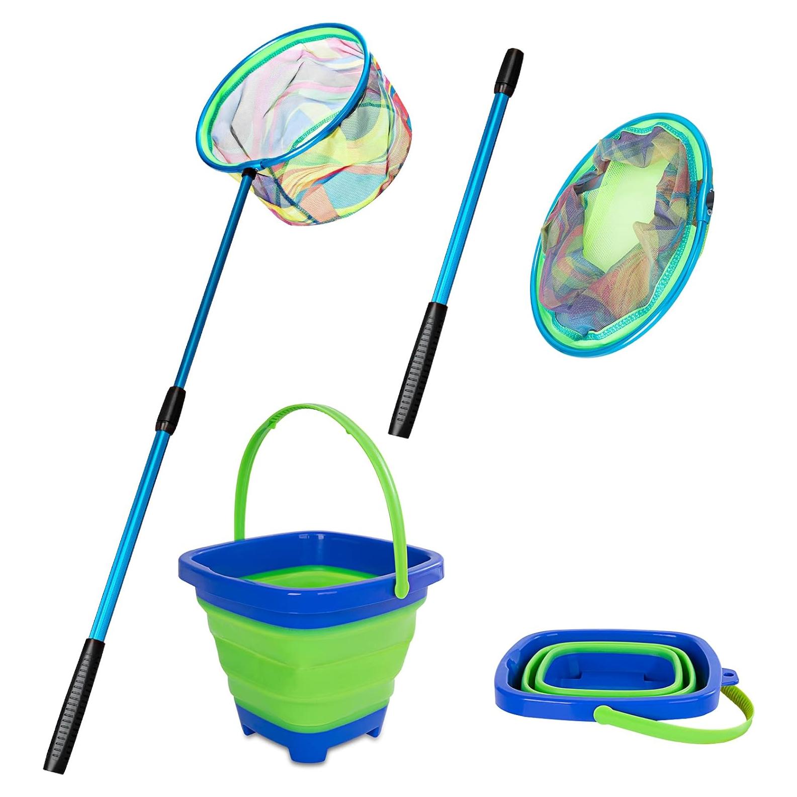 Red de Pesca Telescópica para Niños Lanboon con Cubo Plegable