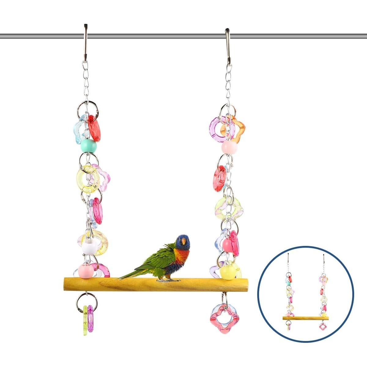 Columpio para Aves FRCOLOR 26x1cm Colorido Madera y Plástico