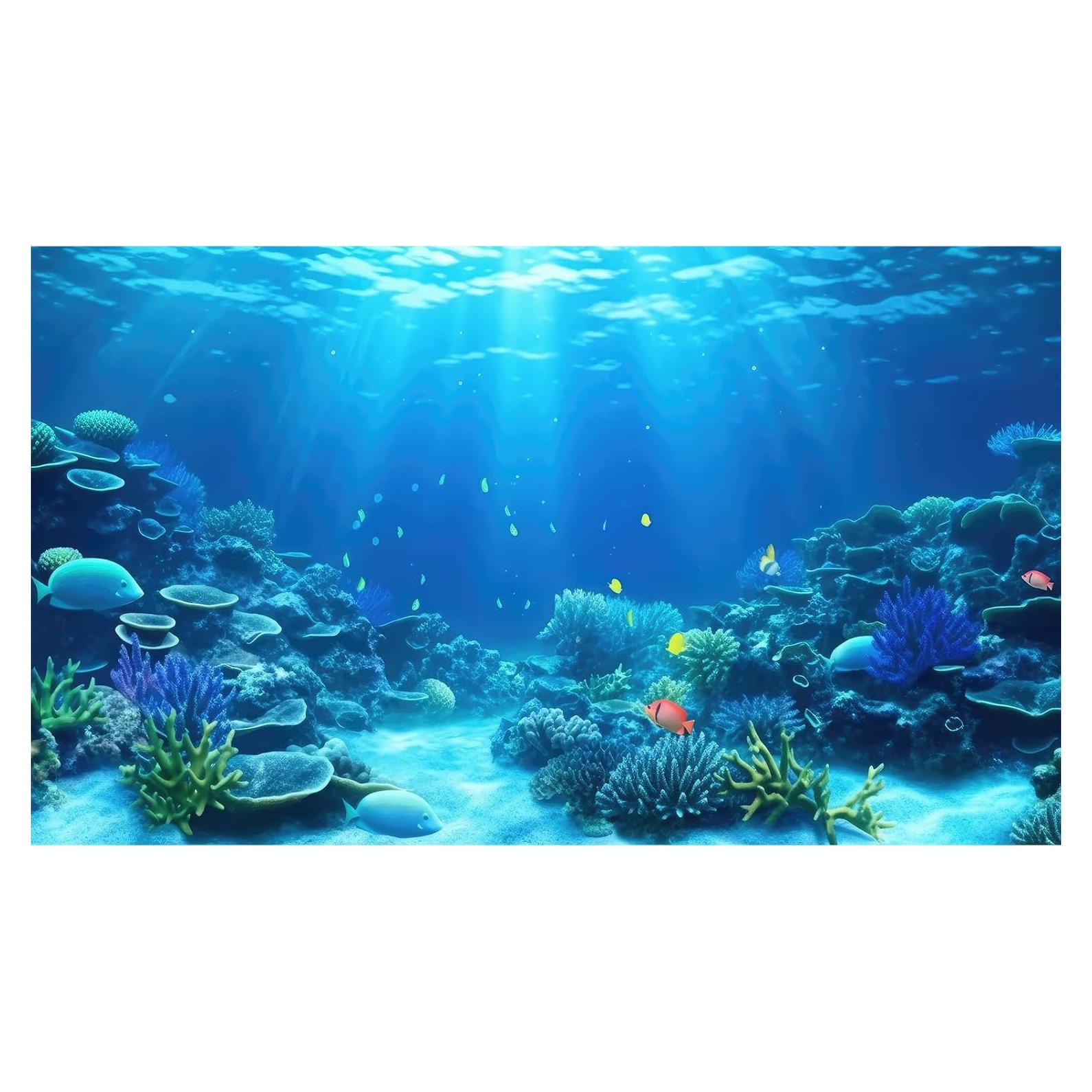 Fondo de Acuario Vinilo 61x30.5cm CaterRina Océano Azul