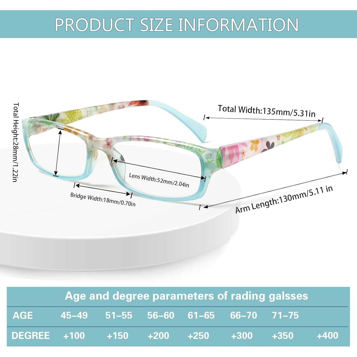 Gafas de lectura Kerecsen 5 pares moda mujer bisagra resorte