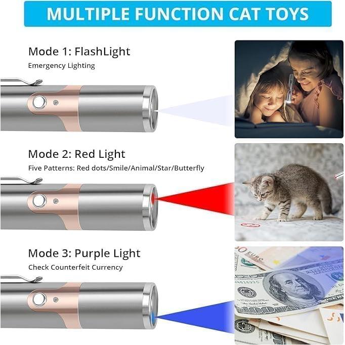 Juguete Interactivo para Gatos Lzonunl 5 Modos USB Recargable
