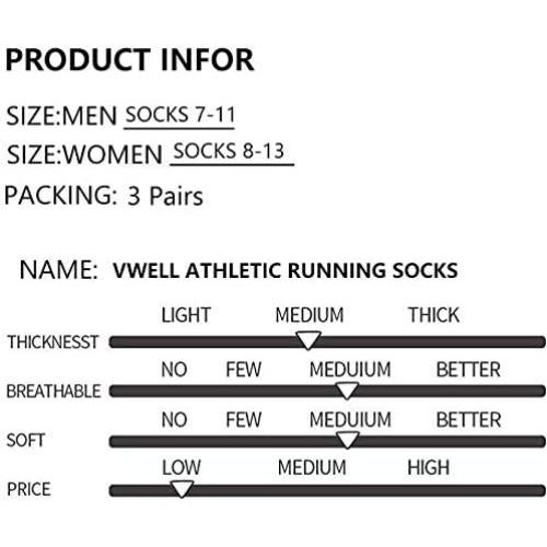 Calcetines de Dedos VWELL de Algodón para Correr, 3 Pares, Talla 25-28cm