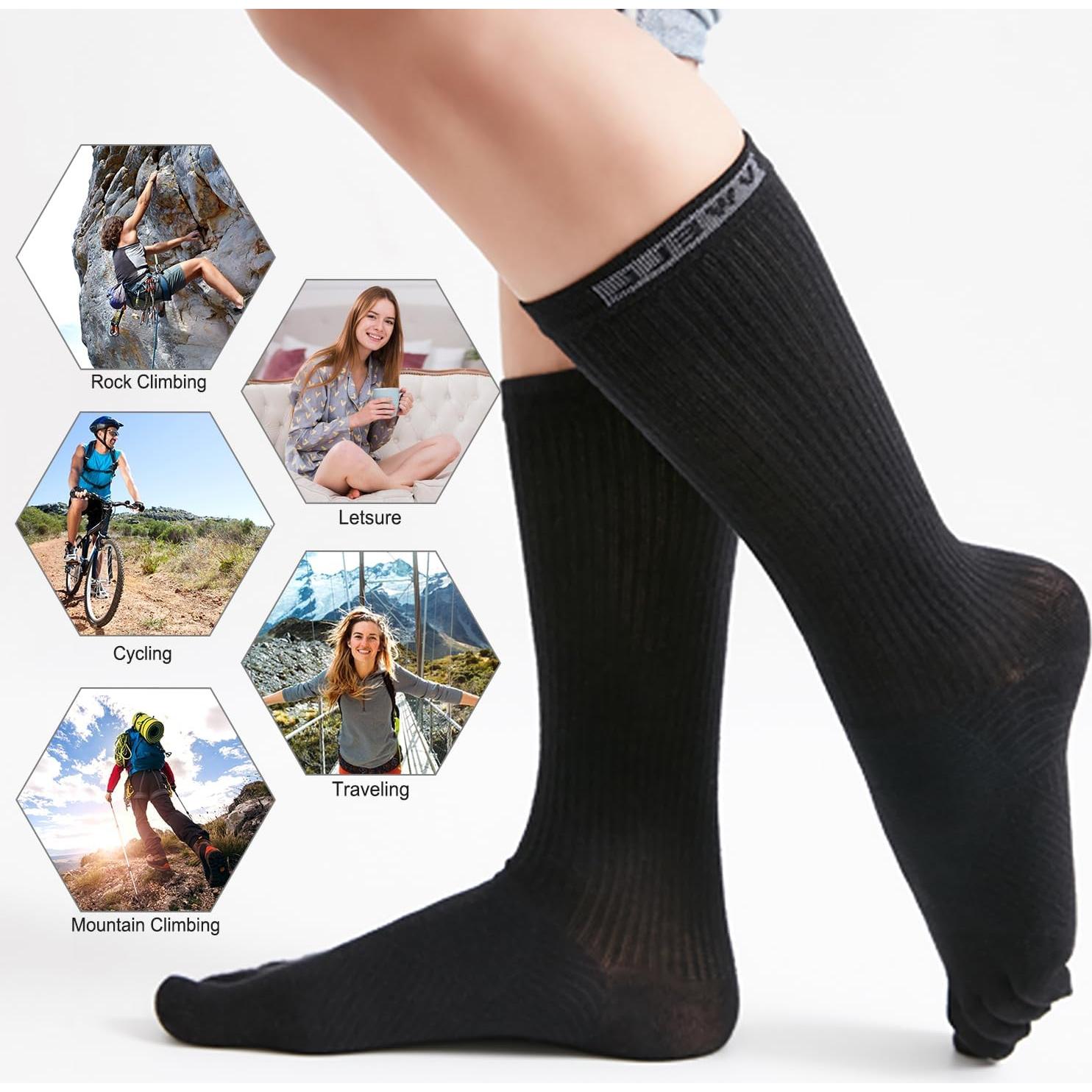 Calcetines de Dedos VWELL de Algodón para Correr, 3 Pares, Talla 25-28cm