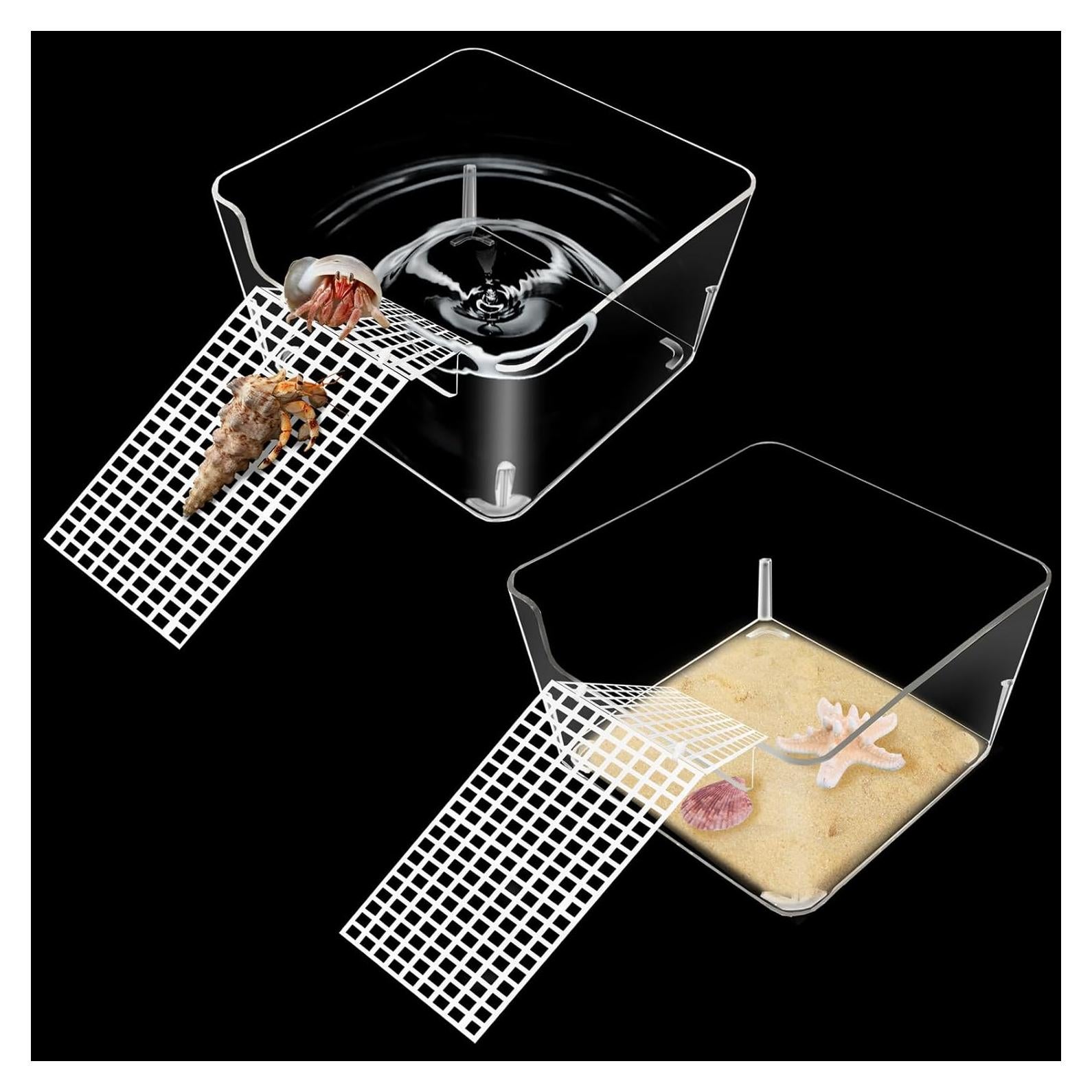 Paquete de 2 Tanques de Agua para Cangrejo Ermitaño Niuohoy