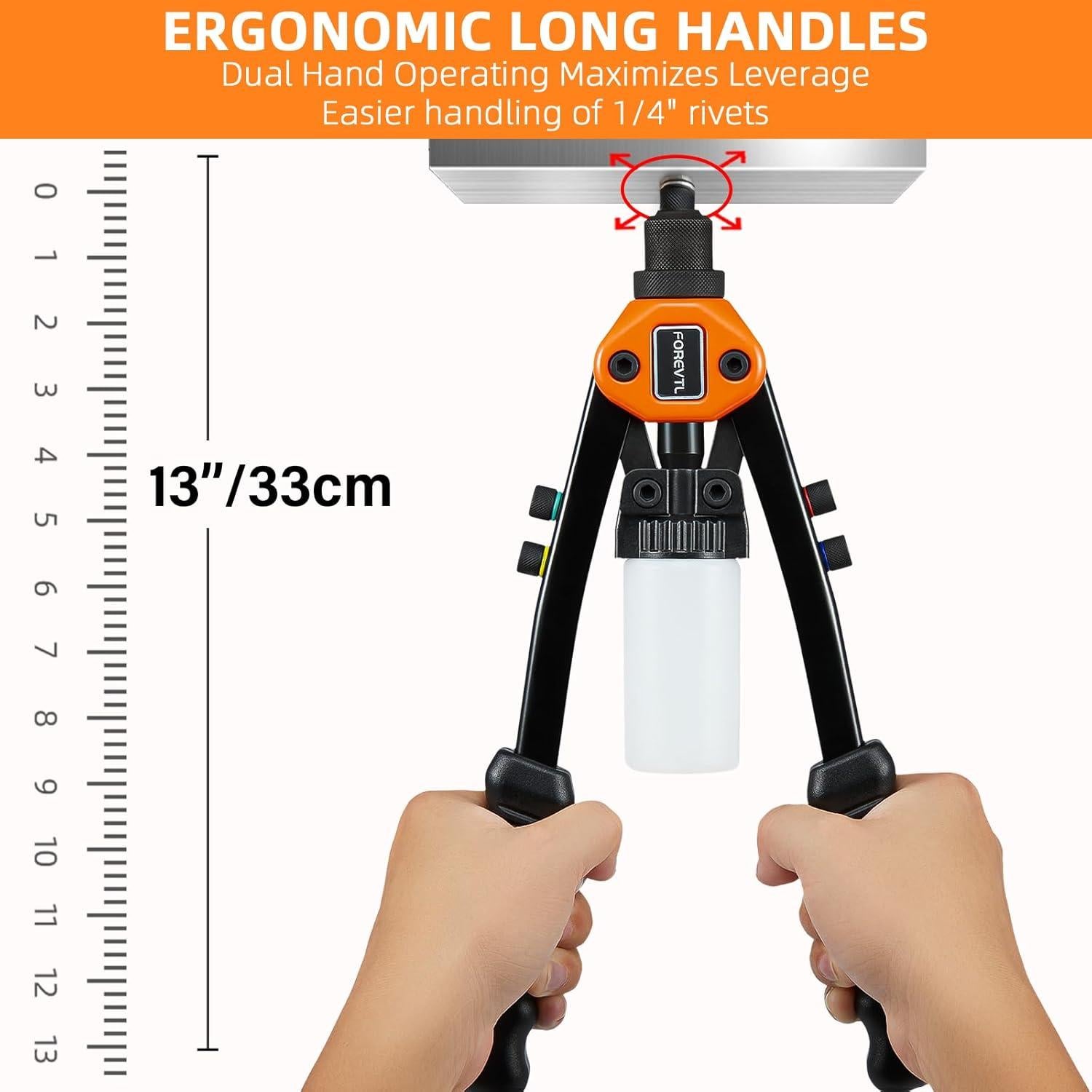 Kit de pistola de remaches FOREVTL FT807 33 cm 210 remaches