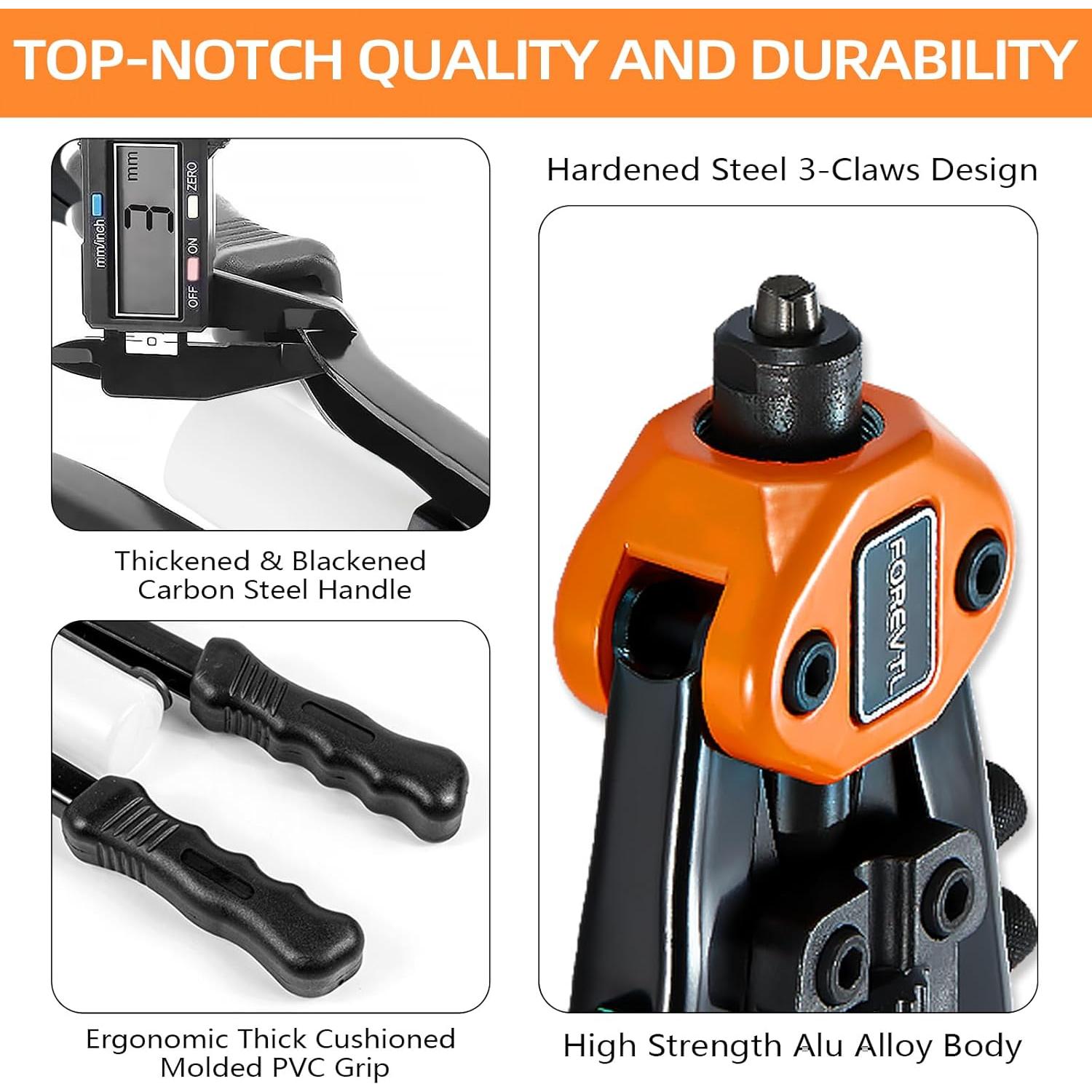 Kit de pistola de remaches FOREVTL FT807 33 cm 210 remaches