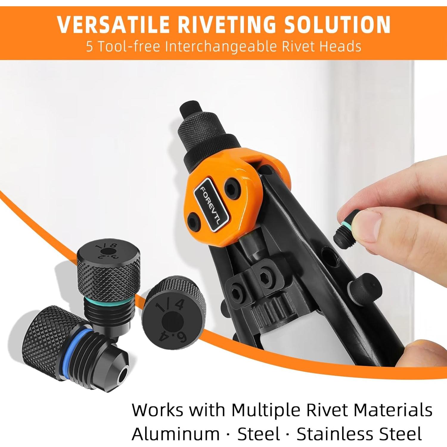 Kit de pistola de remaches FOREVTL FT807 33 cm 210 remaches