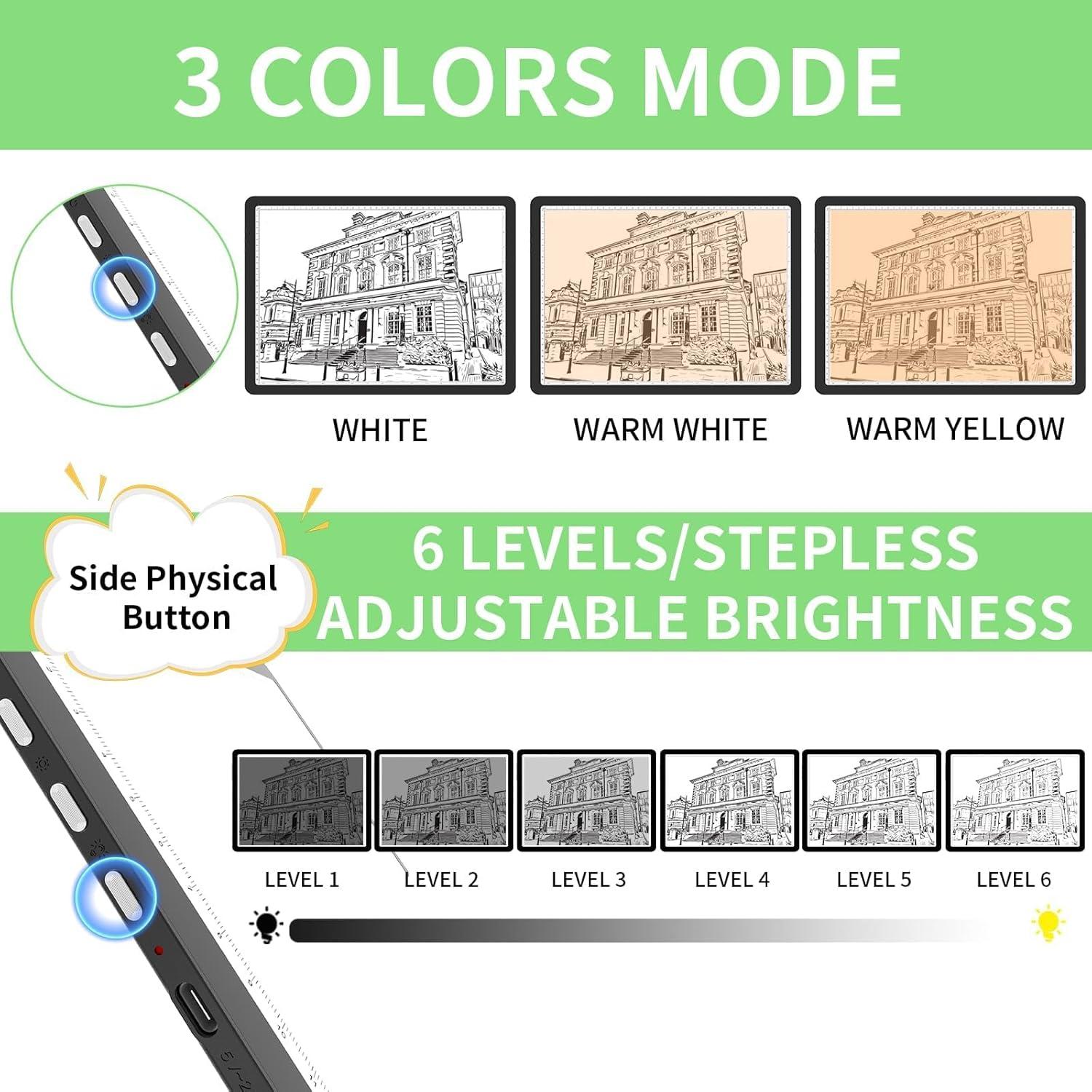 Tablero de Luz A3 KOBAIBAN Recargable con Bolsa - 3 Modos de Luz