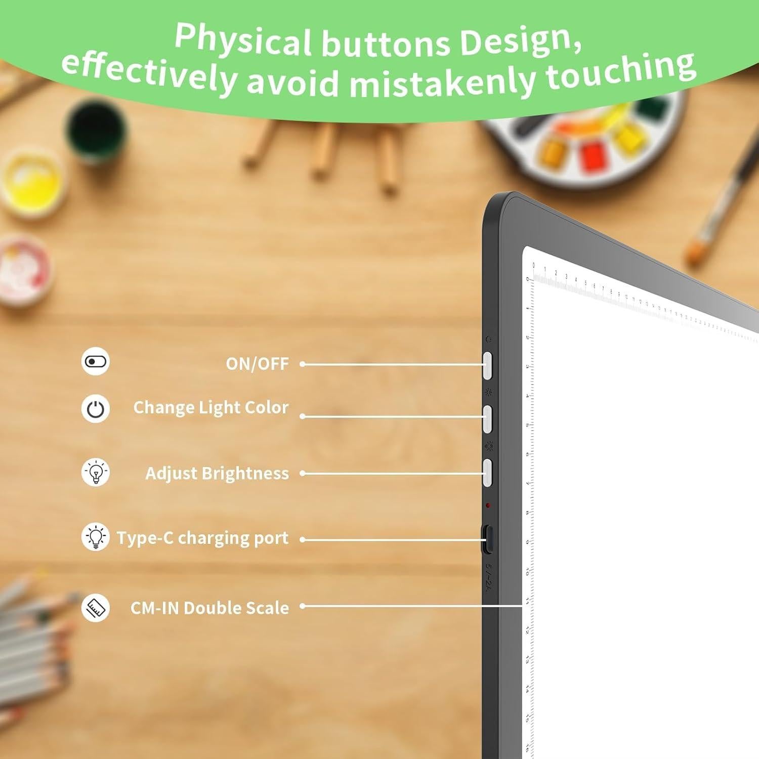Tablero de Luz A3 KOBAIBAN Recargable con Bolsa - 3 Modos de Luz