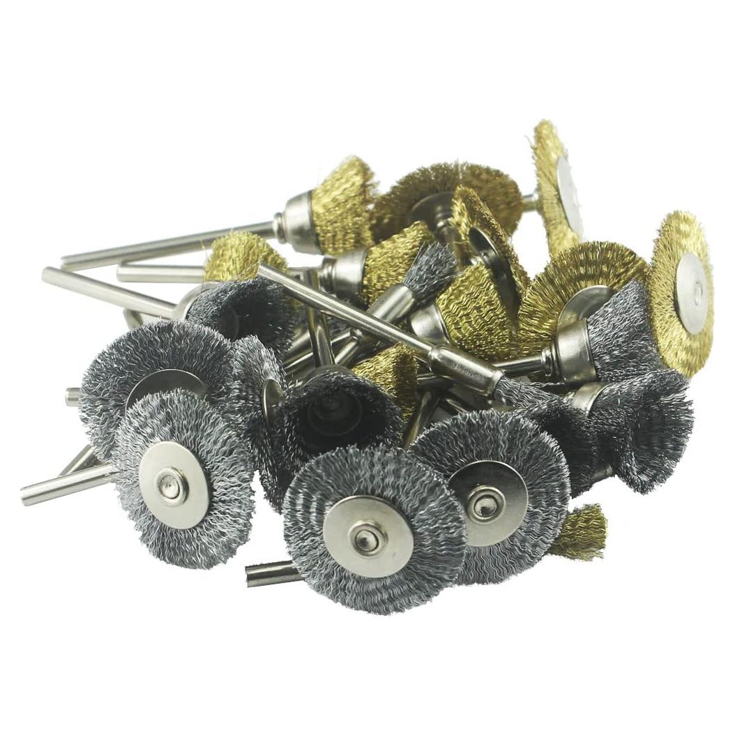 Juego de 30 cepillos de alambre JUNLIXN 3.18 mm para Dremel