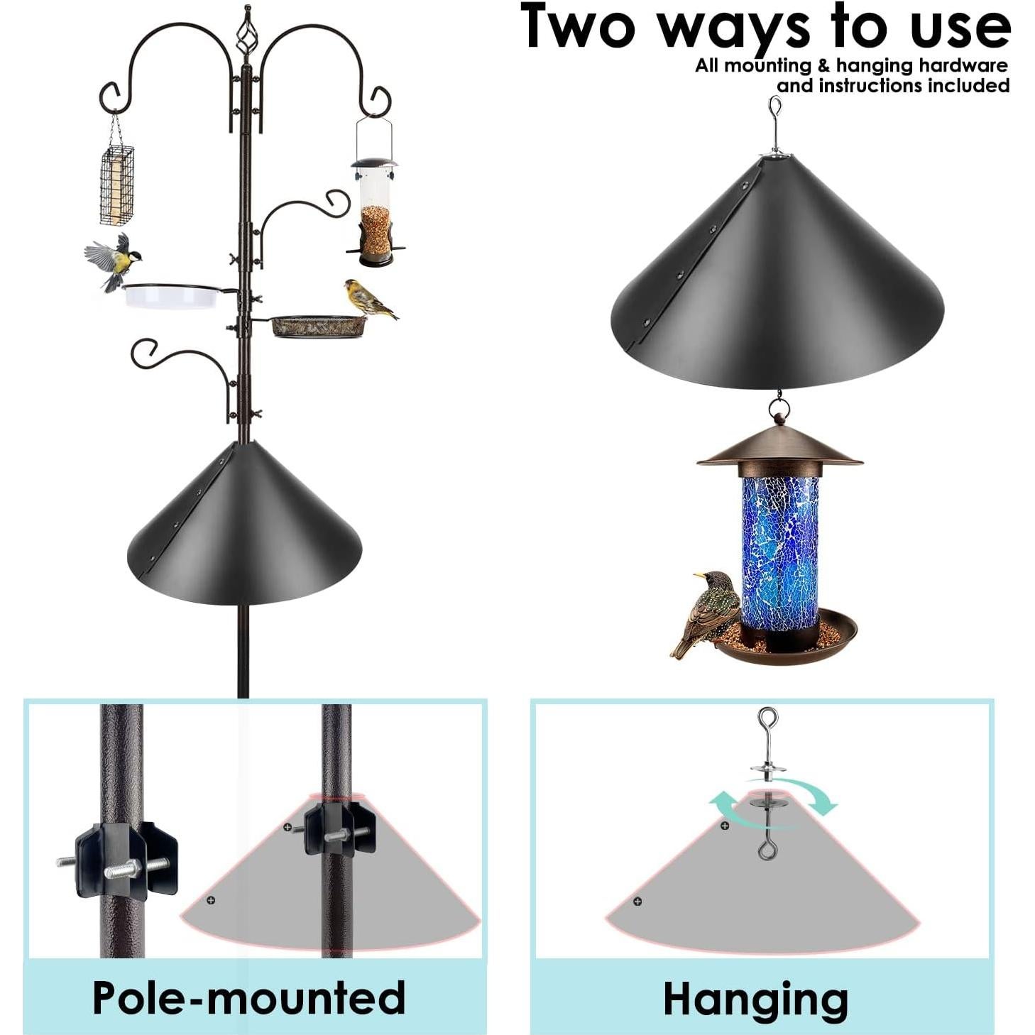 Poste para Comedero de Aves MIXXIDEA 230 cm con Trampa para Ardillas