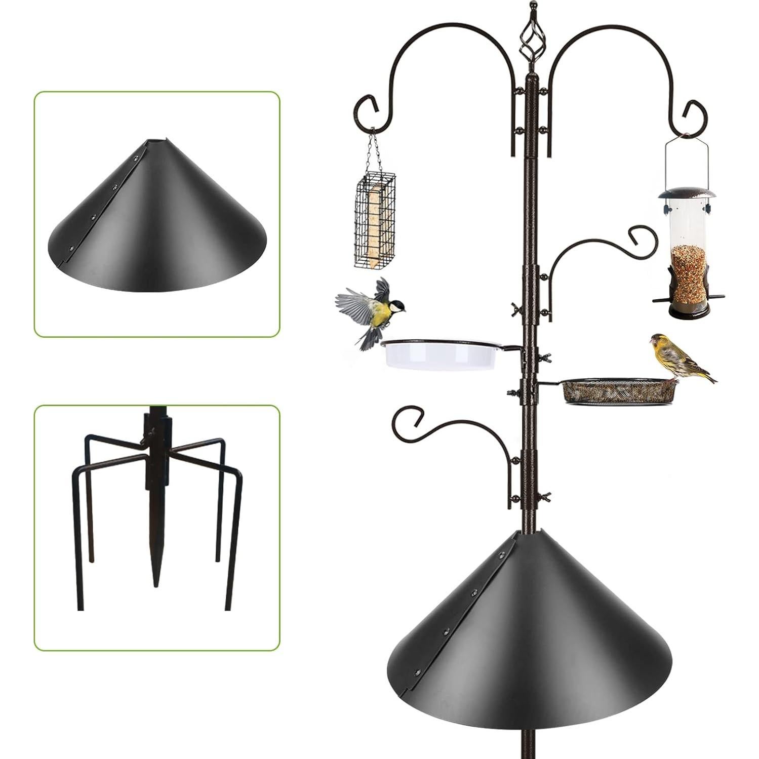 Poste para Comedero de Aves MIXXIDEA 230 cm con Trampa para Ardillas