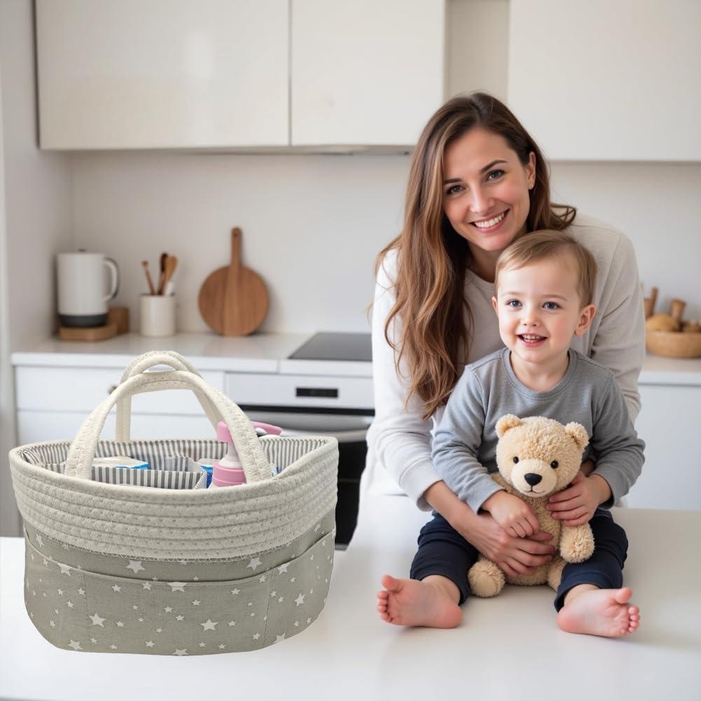 Organizador de Pañales MGERASL Gris Ovalado 35.88x21.94cm