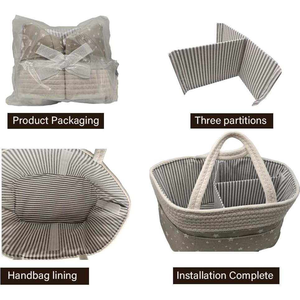 Organizador de Pañales MGERASL Gris Ovalado 35.88x21.94cm