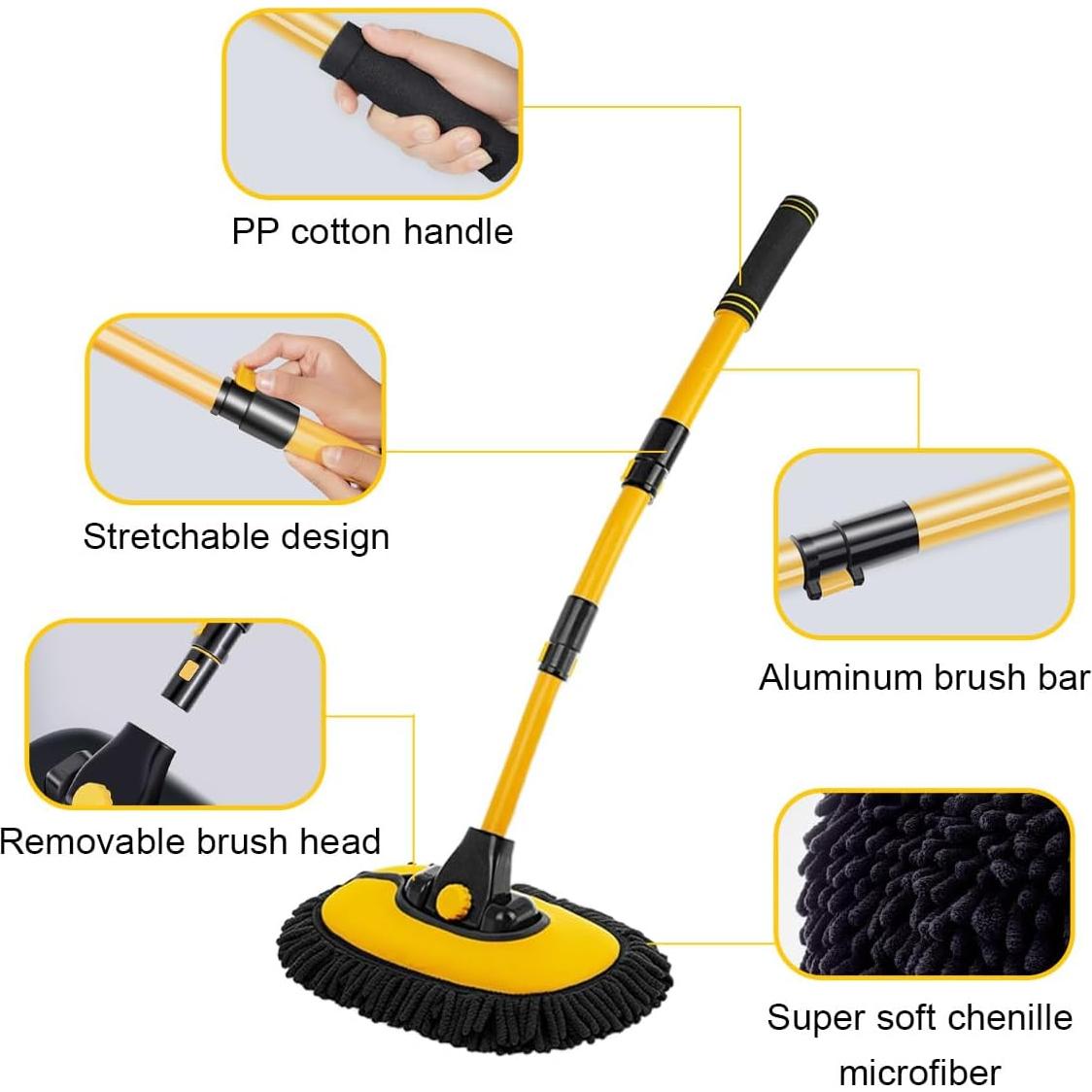 Kit de Lavado de Autos Sylvil con Cepillo y Mitón Microfibra