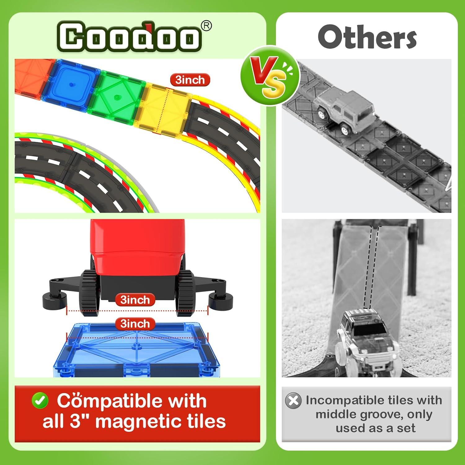 Pista de Carreras de Azulejos Magnéticos Coodoo - Dinosaurios 1.17kg