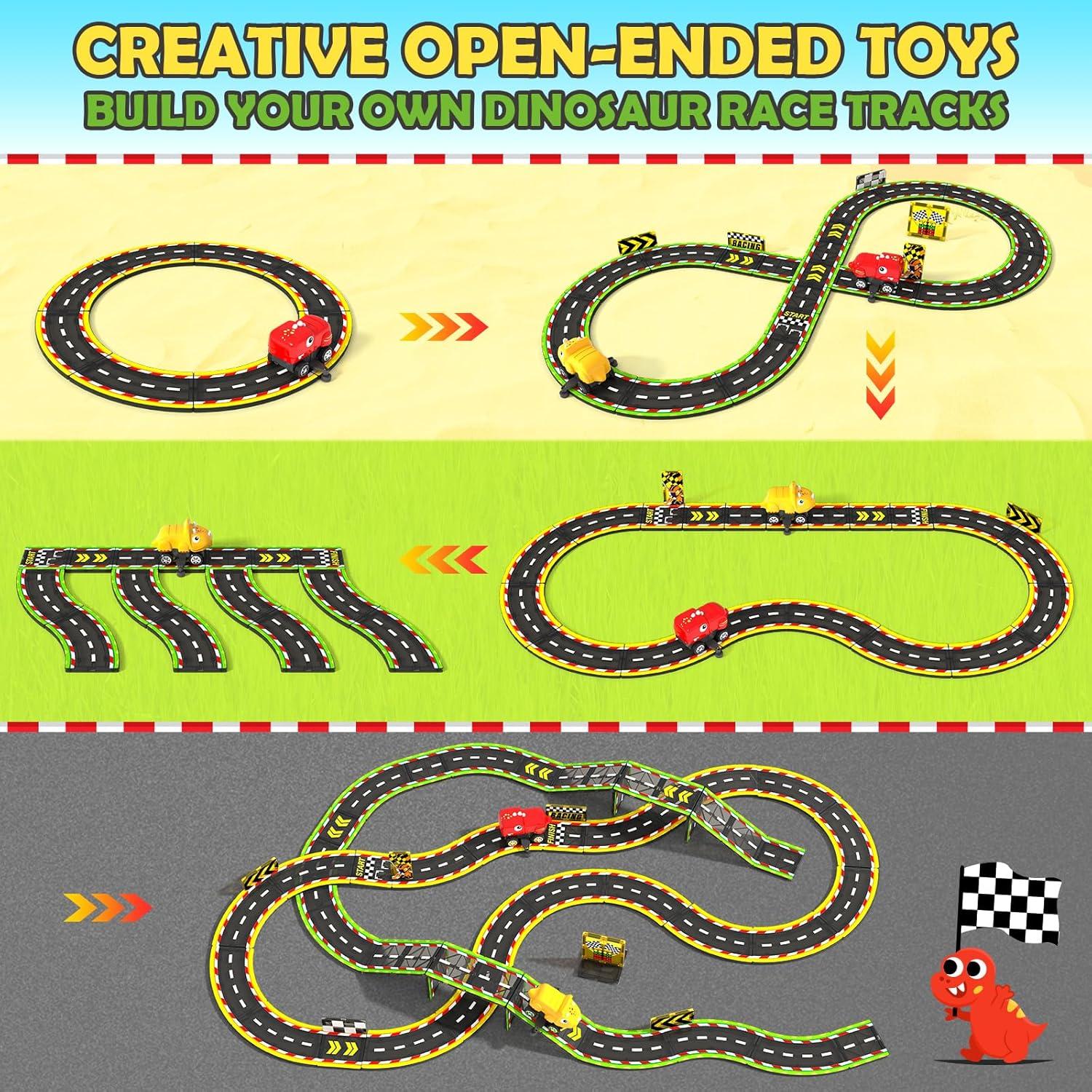 Pista de Carreras de Azulejos Magnéticos Coodoo - Dinosaurios 1.17kg