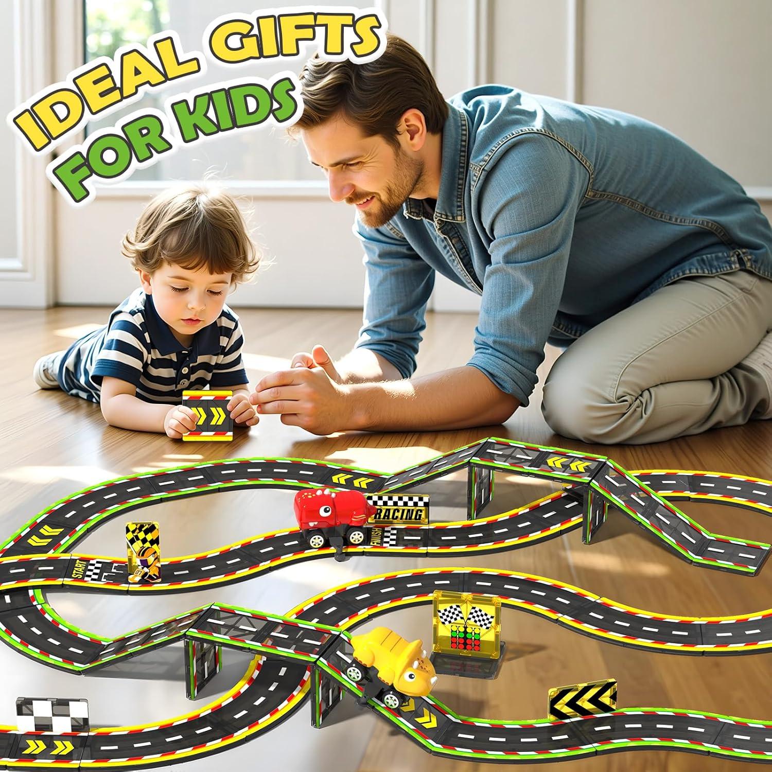 Pista de Carreras de Azulejos Magnéticos Coodoo - Dinosaurios 1.17kg