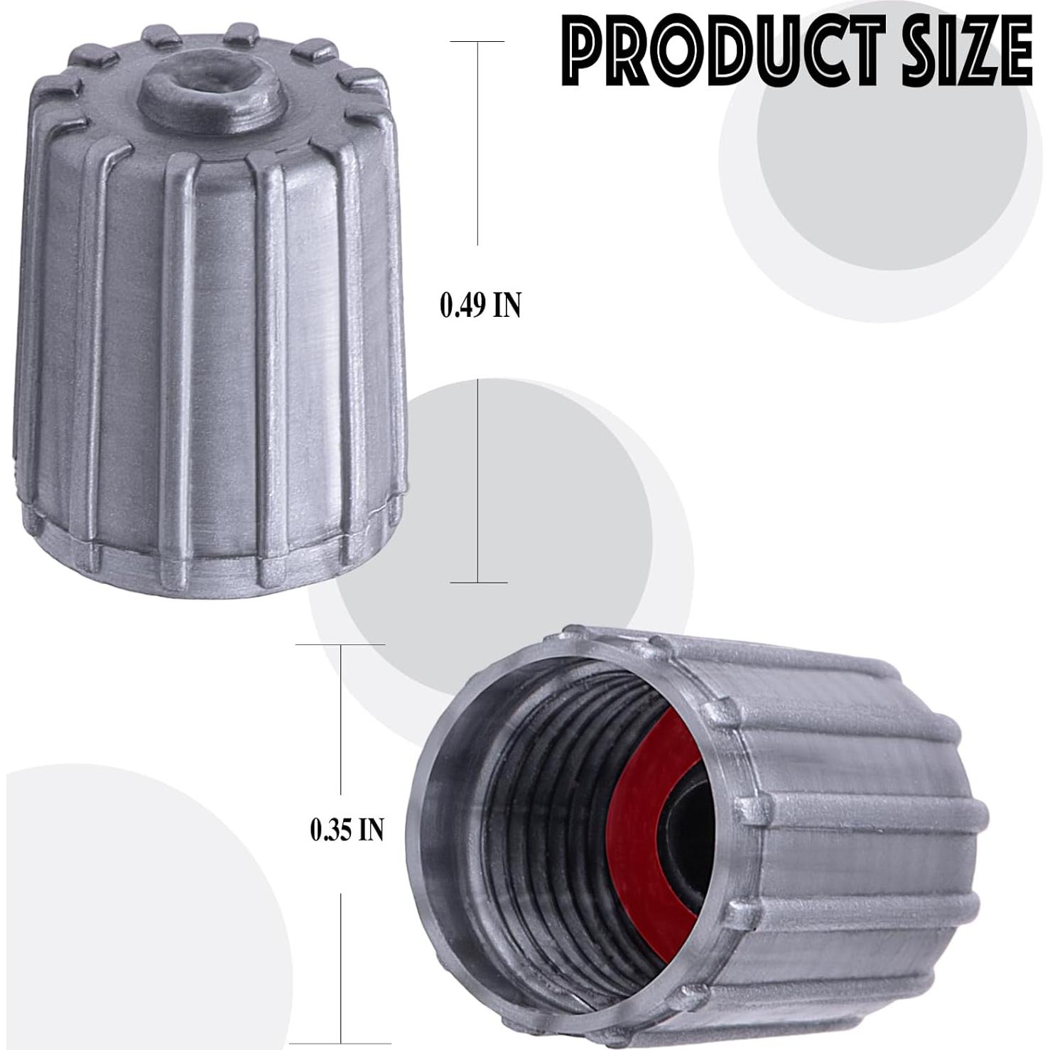 30 Tapas de Válvula de Neumático MEAJOO Universal Gris