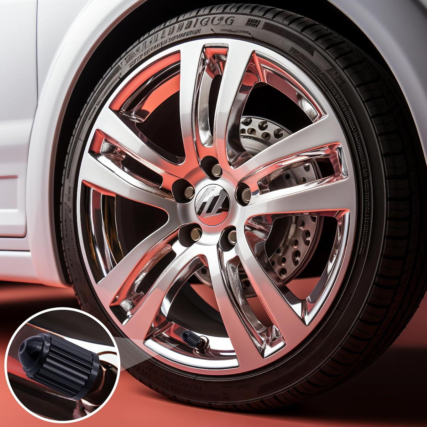 20 Tapones de Válvula de Neumático MEAJOO - Universal Negro