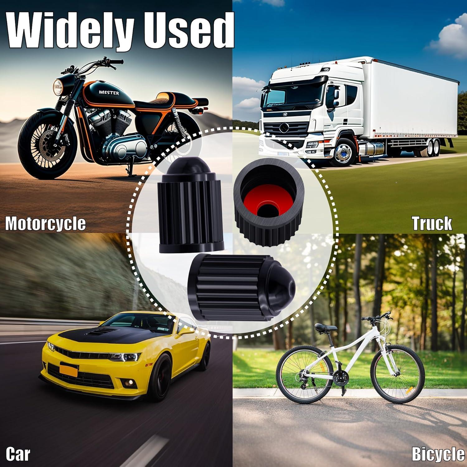 20 Tapones de Válvula de Neumático MEAJOO - Universal Negro