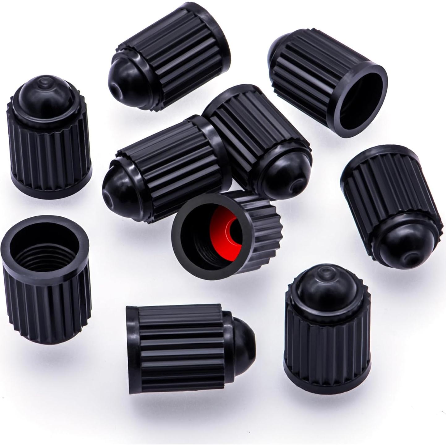 20 Tapones de Válvula de Neumático MEAJOO - Universal Negro