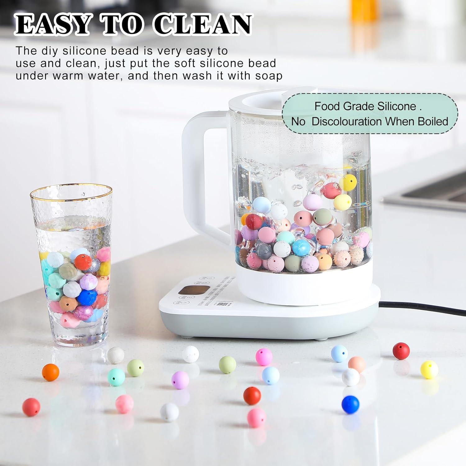 Lyrow 500 Perlas Redondas de Silicona Coloridas 15 mm para Manualidades