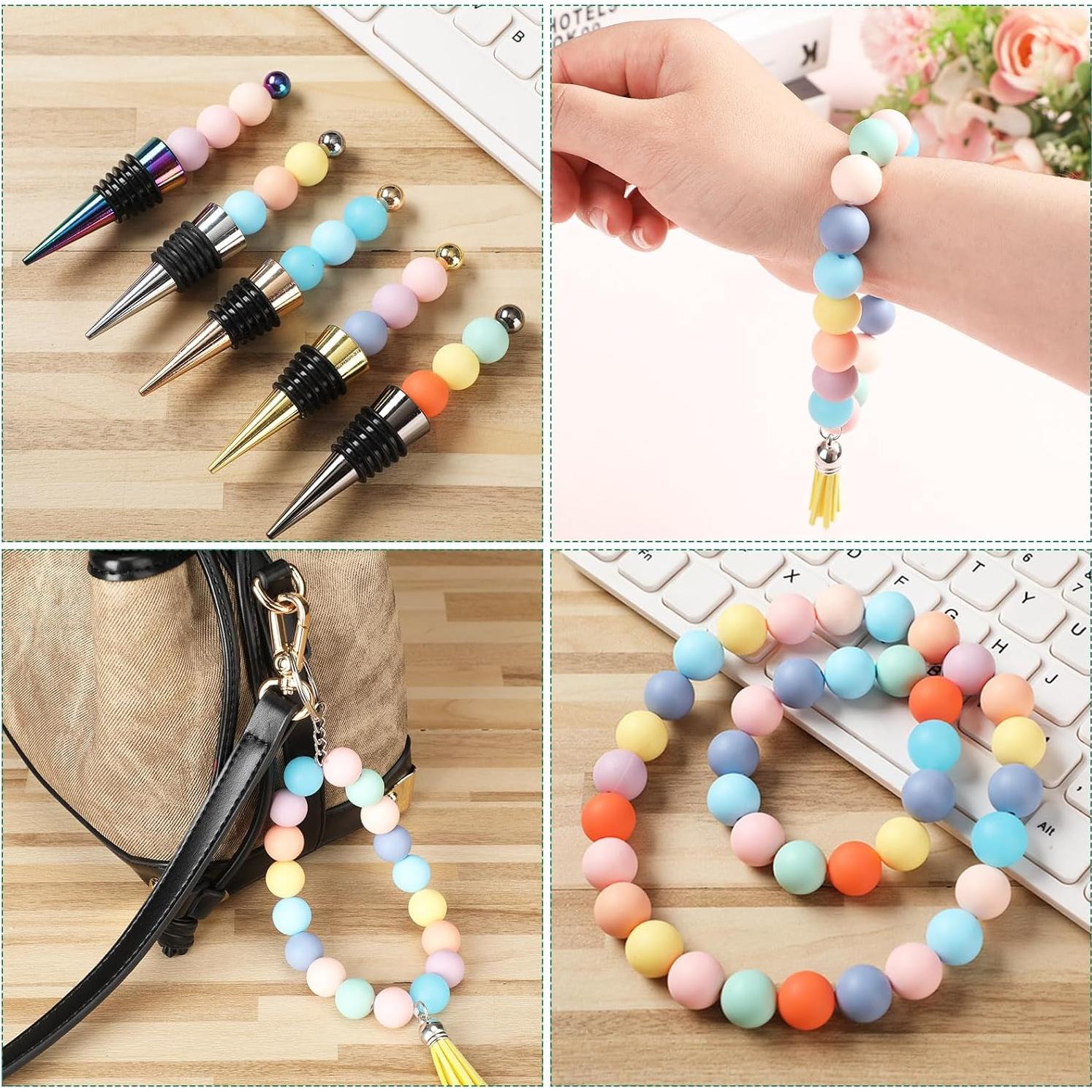 Lyrow 500 Perlas Redondas de Silicona Coloridas 15 mm para Manualidades